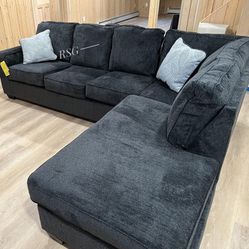 Living Room L Shaped Modular Dark Color Sectional With Chase ✨ Sleeper Sectional Options ⭐$39 Down Payment with Financing ⭐ 90 Days same as cash