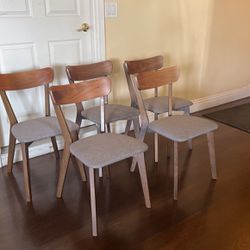5 Wood Chairs Set