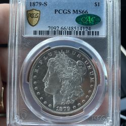 1879 S Morgan Silver Dollar PCGS MS66 CAC Super Stunner ! 