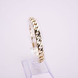14k Yellow Gold 7mm Modified Curb Link Bracelet 7.5''