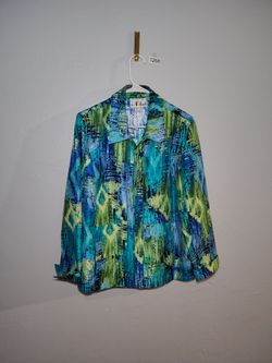 N Touch Abstract Print Long Sleeve Jacket