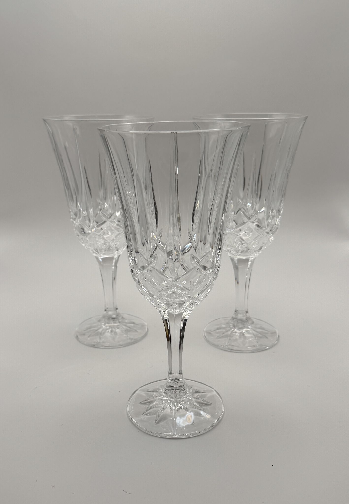 3 Noritake Rockford Crystal Ice Tea Glasses