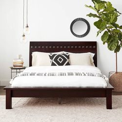 New Sturdy Solid Wood Full Size Platform Bed - Espresso Finish