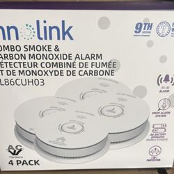  Smoke and Carbon Monoxide Detector w/ 2 AA Batteries Back Up, Voice Alarm 4-Pack