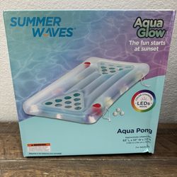 BRAND NEW Summer waves Aqua Pong inflatable pool beer pong- lights up LED color changing light