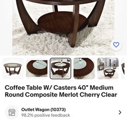 Beautiful Crackled Glass Coffee Table