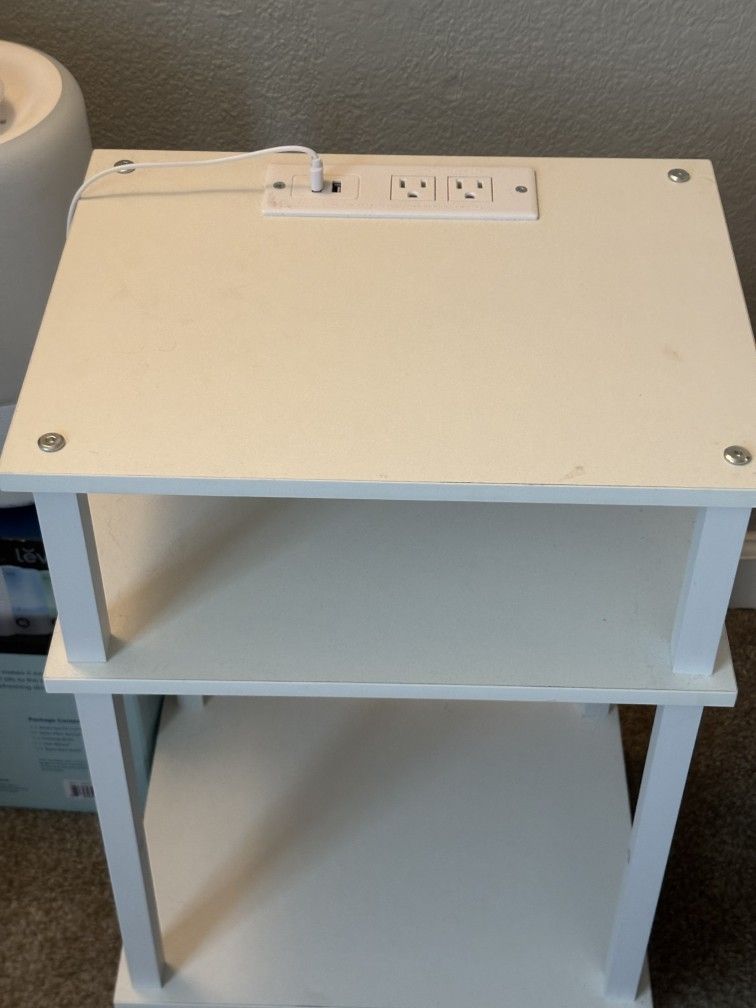 Side Table With USB port and outlet
