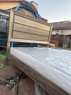 Queen bed frame and box spring