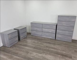Dresser,  Chest And 2 Nightstands - Cómoda,  Gavetero Y 2 Mesitas de noche