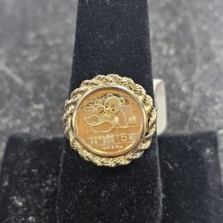 14kt YG Panda Ring. (C-2) SIZE 8.5 ASK FOR RYAN. #380291489
