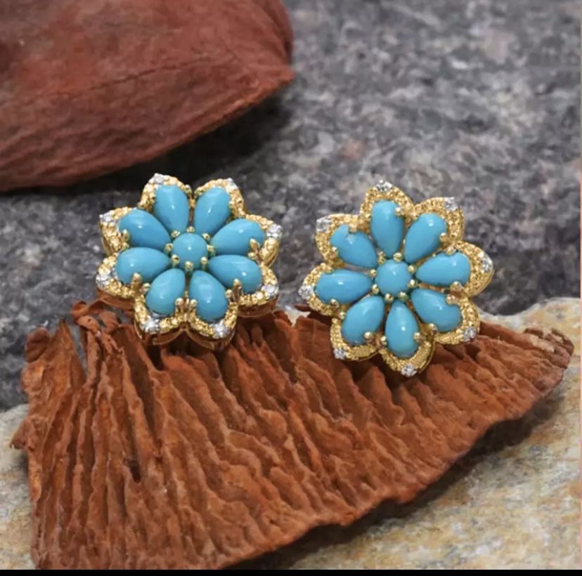 TURQUOISE STUD EARRINGS