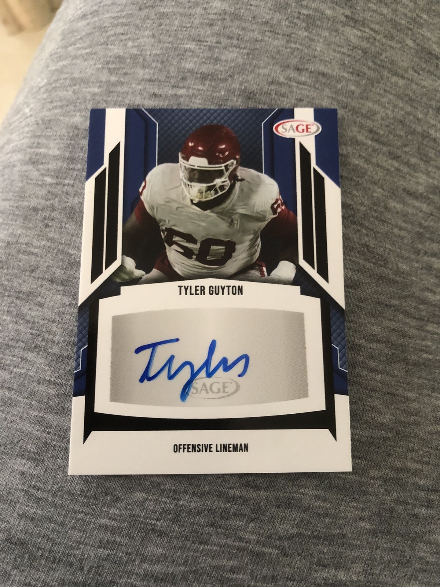 Tyler Guyton 2024 Sage Black Base Autograph A-tg2 Auto Oklahoma