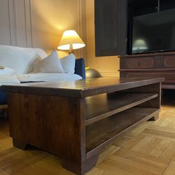 Pottery Barn Wood Rectangle Coffee Table