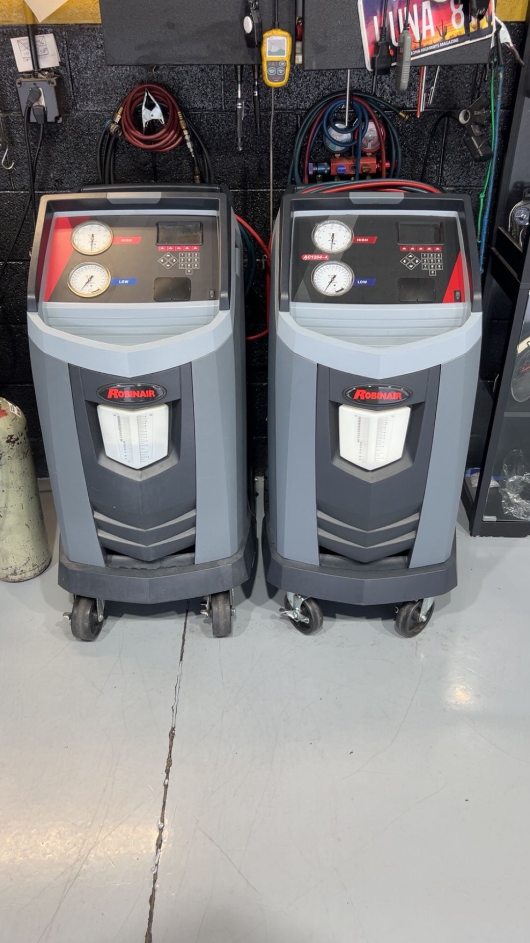 Evac and recharge with professional A/C machine