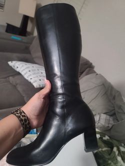 Ann Taylor Sloan Black Leather Boots
