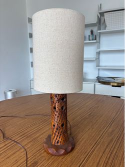Vintage Mid century lamp driftwood spanish carved 70s
