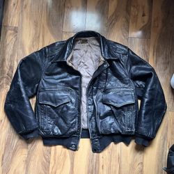 Vtg 1950's Steerhide Leather Jacket