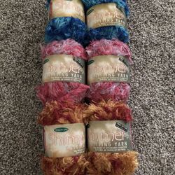 Sullivan Shimmer Knitting Yarn - Lot Of 6 Skeins, Various Colors, NEW
