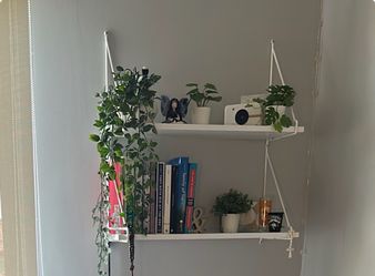 White Hanging Wall Shelves Set of Two