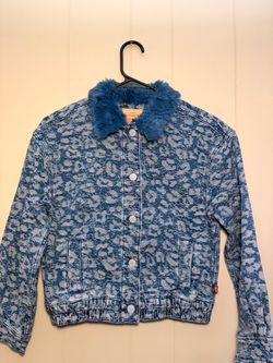Levi’s Kids Denim Trucker Jacket M 10-12 Blue Pattern NWT
