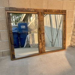 Awesome Brutalist Mid Century Modern Heavy Mirror.