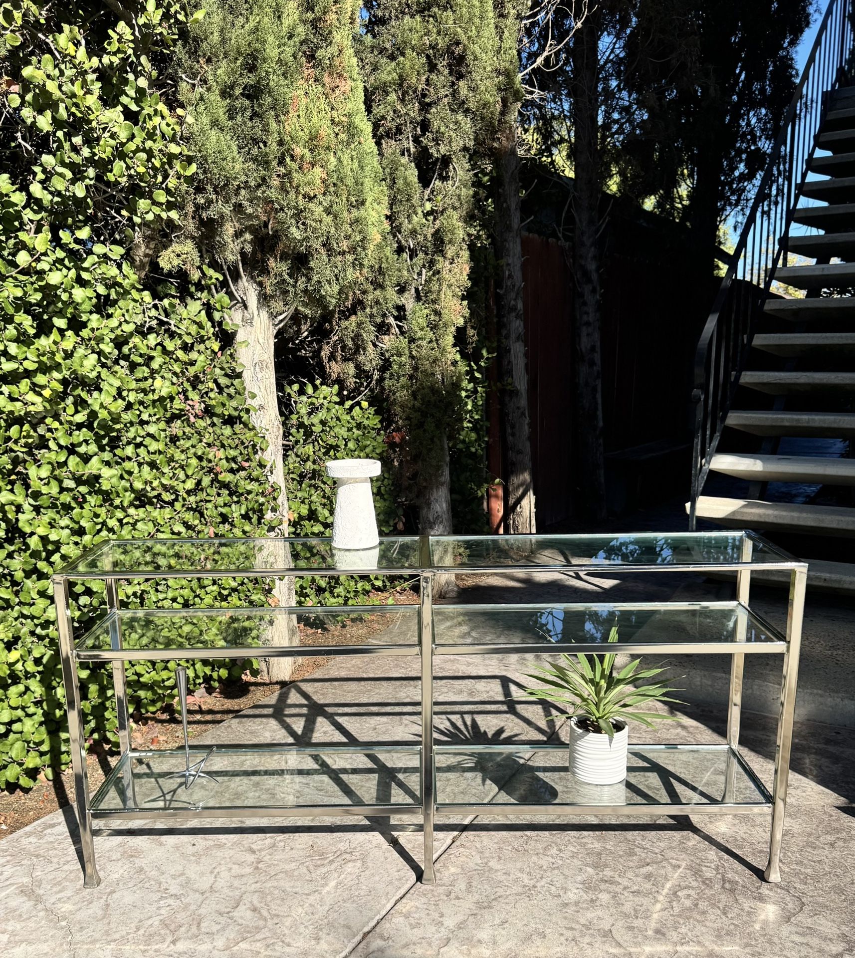 POTTERY BARN Tanner Grand Console Table (65") Media Center Book Shelf 