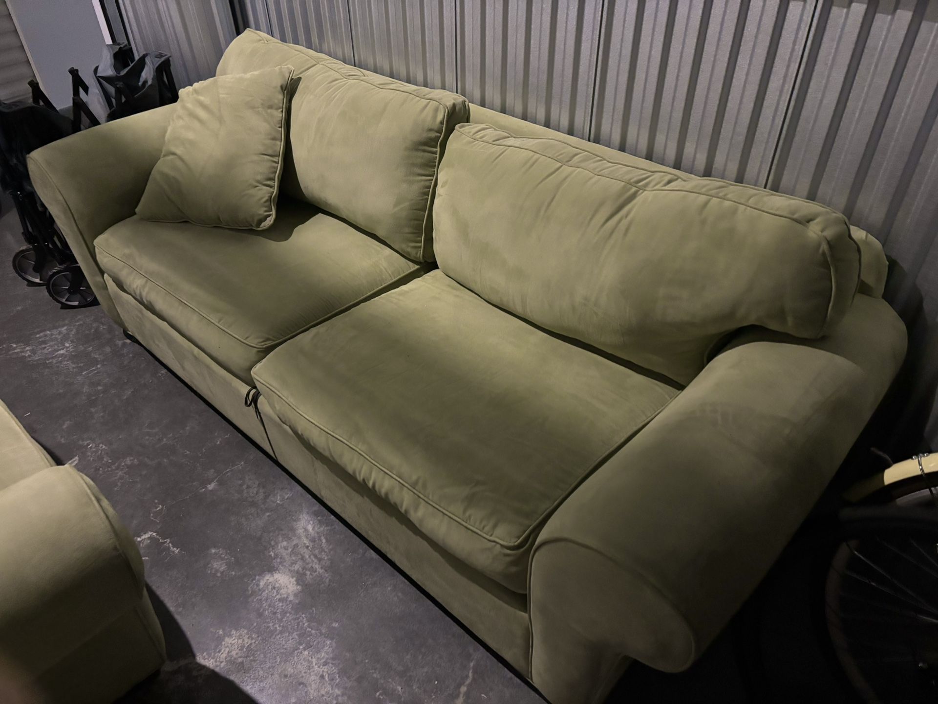 Green Pullout Couch/Chair/Ottoman Set