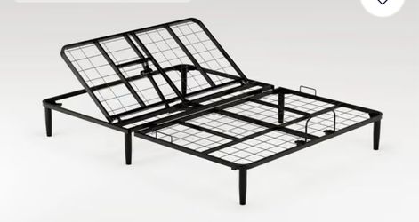 Adjustable Metal Bed Frame Base Queen Size