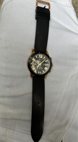 Black and Rose Gold-Tone Multifunction Watch