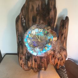 Driftwood And Stone Clock