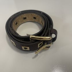 Michael Kors Genuine Leather Belt - Plum / Burgundy - Size S