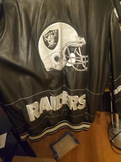 G II Carl Banks Oakland Raiders Leather Jacket 