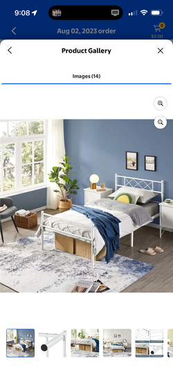 twin white metal bed frame with mattress