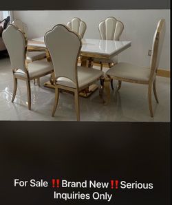 Marble Dinning Table Set of 6