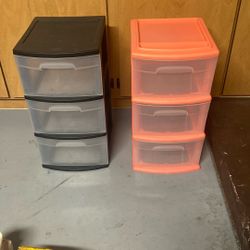 3 - 3 Drawer Plastic Drawers 