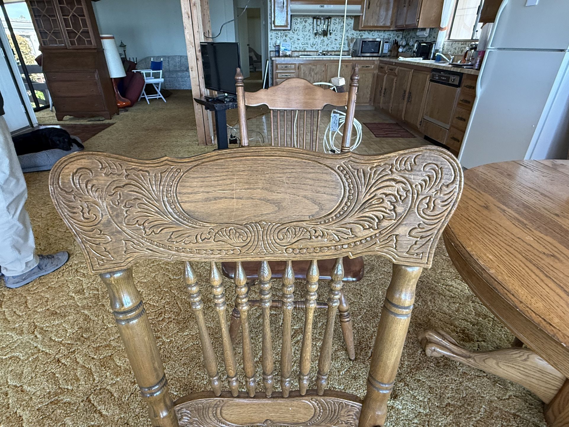 Solid Oak Dining Table With Chairs
