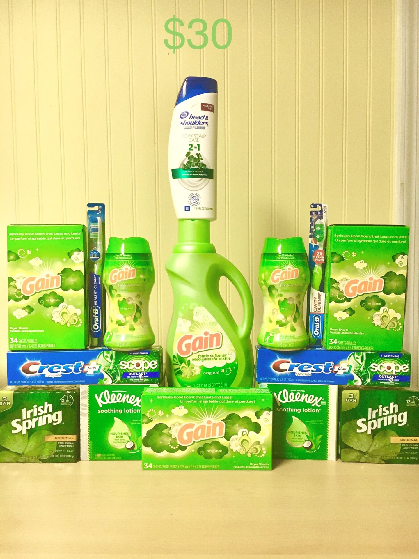 Gain, Crest, & Irish Spring Green Bundle $30