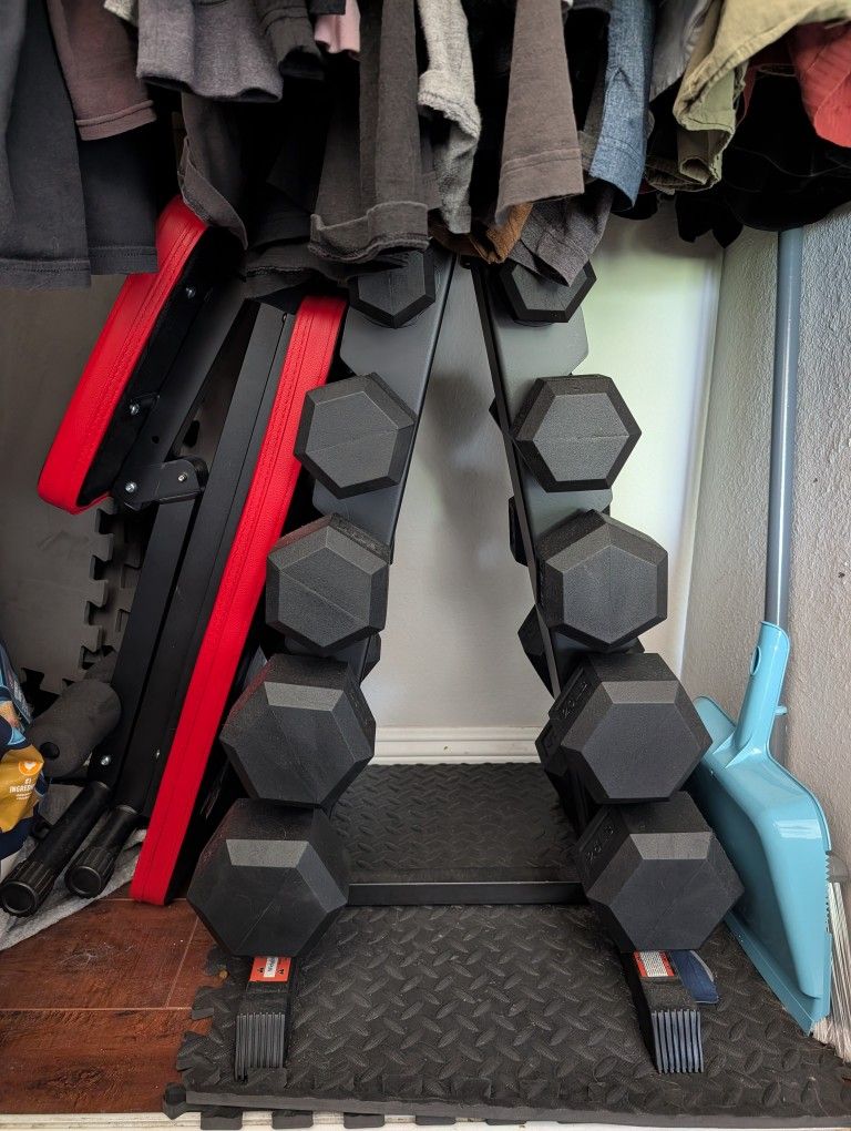 5lb-25lbs Dumbbells And Rack