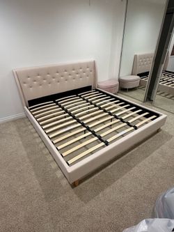 King bed frame - light pink