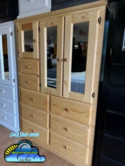Natural XL wardrobe pinewood dresser cajonera Comoda bone chest