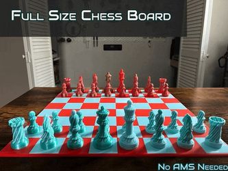 3D Printed Full Size Chess Board w/ Impossible Pieces