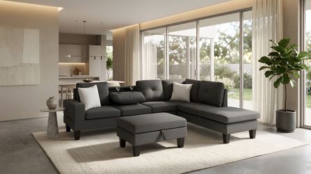 FREE White Glove Delivery – S555 Star Dark Gray Sectional | Brand New