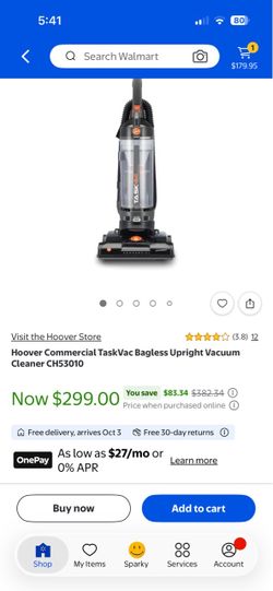 Hoover Commercial TaskVac Bagless Upright Vacuum Cleaner CH53010