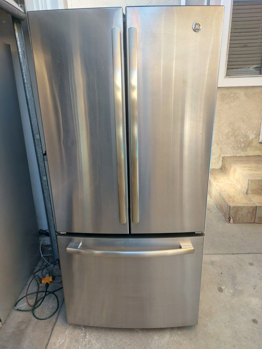 GE Stainless 33" Wide 3 Door Refrigerator 