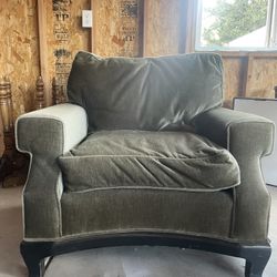 Large Green Chair With Down Filled Cushions