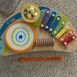 Toddlers Montessori Wooden Kids Musical Instrument Drum Set Toys Toddlers 