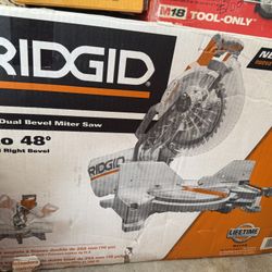 RIDGID 15 Amp 10 in. Corded Dual Bevel Miter Saw with LED Cut Line Indicator