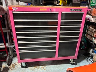 Pink Craftsman tool box