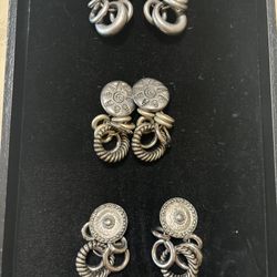 Set Of 3 Vintage Pairs Of Earrings From France