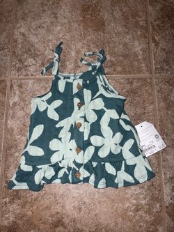 Baby Girl Floral Button-Front Tank Top